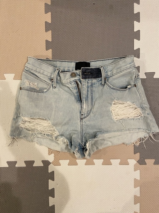 r+A Pants - Light Blue Distressed High-Rise Women’s Jean Shorts
